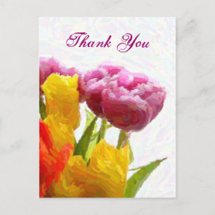 Paarse & Gele Tulpen Bedankkaartjes Briefkaart