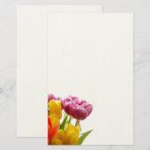 Paarse & Gele Tulpen Briefpapier (Voorkant / Achterkant)