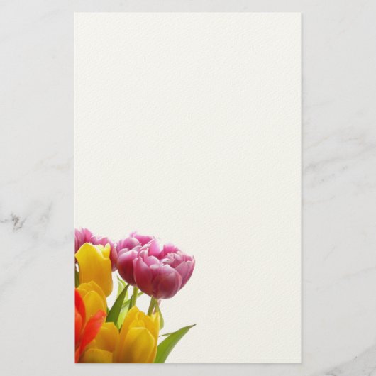 Paarse & Gele Tulpen Briefpapier (Voorkant)