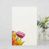 Paarse & Gele Tulpen Briefpapier (Staand voorkant)