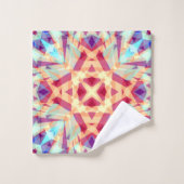 Paarse Gele Turquoise Red Geometric Moroccan Bad Handdoek (Wasdoekje)