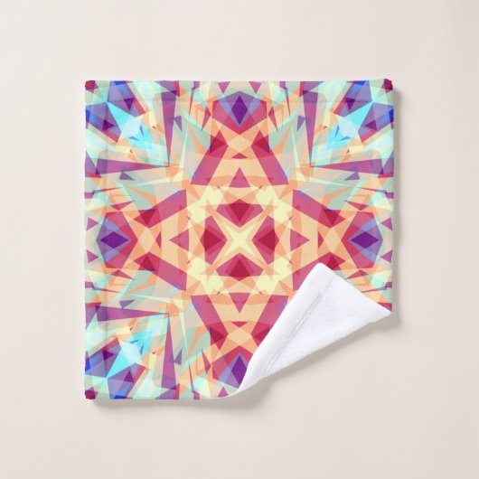 Paarse Gele Turquoise Red Geometric Moroccan Bad Handdoek (Wasdoekje)