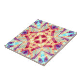 Paarse Gele Turquoise Red Geometric Moroccan Cu Tegeltje (Zijkant)