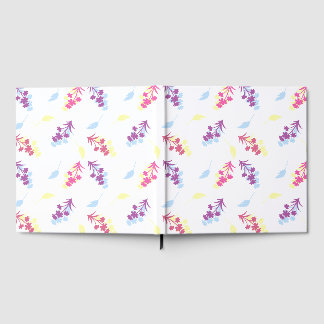Paarse Gele Vintage Bloemen Gastenboek