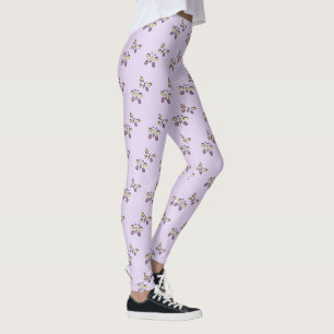 Paarse gele vlindervleugelboten leggings
