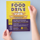 Paarse gele voedselinkt Fundraiser Flyer (Hand)