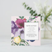 Paarse Gele Waterverf Floral Roze Nieuw Adres (Staand voorkant)