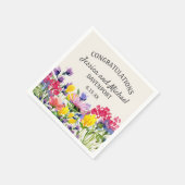 Paarse Gele Waterverf Wildbloemen Buwen Servet (Hoek)