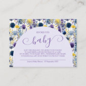 Paarse Gele Waterverf Wildflower Boeken voor Baby Informatiekaartje (Voorkant)