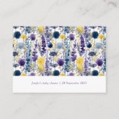 Paarse Gele Waterverf Wildflower Boeken voor Baby Informatiekaartje (Achterkant)