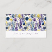 Paarse Gele Waterverf Wildflower Luier Raffle Informatiekaartje (Achterkant)