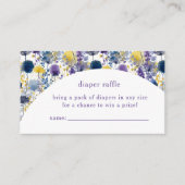 Paarse Gele Waterverf Wildflower Luier Raffle Informatiekaartje (Voorkant)
