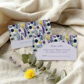 Paarse Gele Waterverf Wildflower Luier Raffle Informatiekaartje