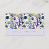 Paarse Gele Waterverf Wildflower Luier Raffle Informatiekaartje (Achterkant)
