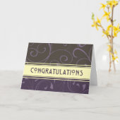 Paarse Gele Werknemer Jubileum Kaart (Gele Bloem)