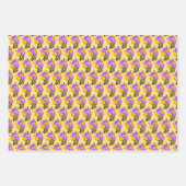 Paarse Gele Wilde Bloem Fotokunst Patroon Inpakpapier Vel (Voorkant 3)