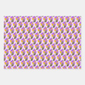 Paarse Gele Wilde Bloem Fotokunst Patroon Inpakpapier Vel (Voorkant 2)
