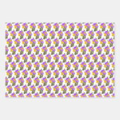 Paarse Gele Wilde Bloem Fotokunst Patroon Inpakpapier Vel (Voorkant)