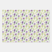 Paarse Gele Wilde Bloemen Aquarel Bruids-Shower Inpakpapier Vel (Voorkant)