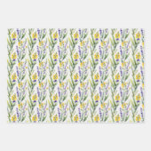 Paarse Gele Wilde Bloemen Aquarel Bruidsdouche Inpakpapier Vel (Voorkant 2)