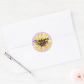 Paarse gele zonnebloem dank u winkelen klein ronde sticker (Envelop)