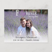 Paarse gelinkte harten voor altijd opslaan van de  aankondigingskaart (Voorkant)