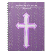 Paarse Geloof Kruis Gebed Tijdschrift Bijbelvers Notitieboek (Voorkant)