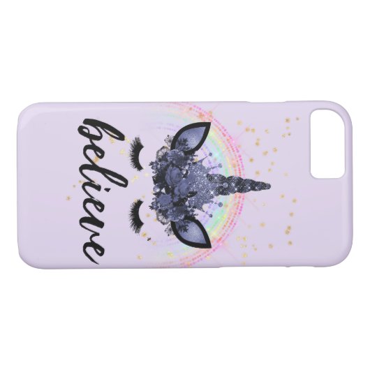 Paarse geloven eenhoorn Case-Mate iPhone case (Achterkant (Horizontaal))