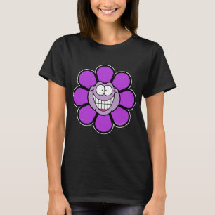 Paarse Gelukkig Gezicht Grote Glimlach Screwball A T-shirt