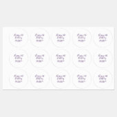 Paarse gelukkige 21e verjaardag naam datum sleutel labels (Vel)