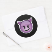 paarse gelukkige duivel emoji stickers (Envelop)