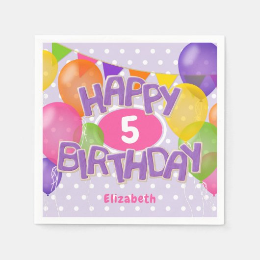 paarse gelukzalige verjaardagscadeuskoekjes met ba servet (Voorkant)