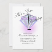 Paarse Gem Crystal First Birthday Party (Voorkant)