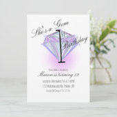 Paarse Gem Crystal First Birthday Party (Staand voorkant)