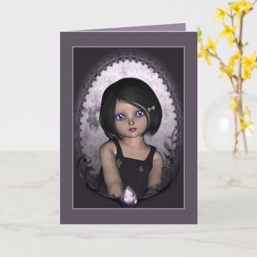 Paarse Gem Kaart (Gele Bloem)