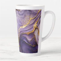 Paarse gemarmerde grote latte Mok