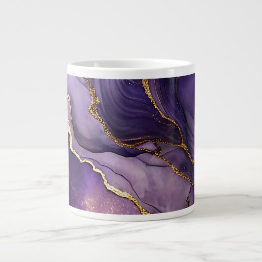 Paarse gemarmerde Jumbo Mok (Voorkant)