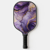 Paarse gemarmerde Pickleball Paddle Black Handle e (Voorkant)