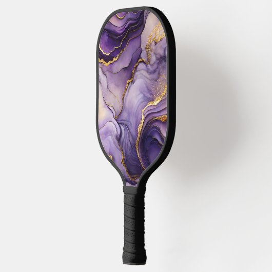 Paarse gemarmerde Pickleball Paddle Black Handle e (Links)
