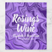 Paarse gemarmerde wijnetiket wijn etiket (Enkel label)