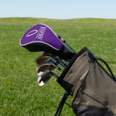 Paarse gemerkte golfhoes golfheadcover (Insitu)
