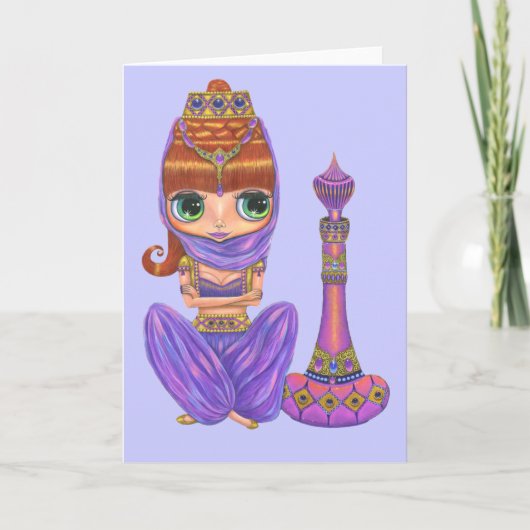 Paarse Genie Doll Kaart (Voorkant)