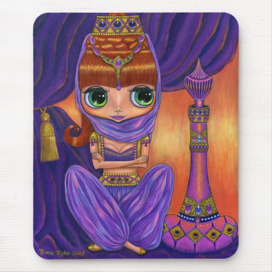 Paarse Genie Mousepad Muismat (Voorkant)