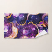 Paarse Geode Abstract met Gouden Kosmische Accente Bad Handdoek (Handdoek)