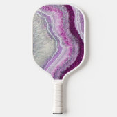 Paarse Geode Agate Monogram Naam Pickleball Paddle (Achterkant)