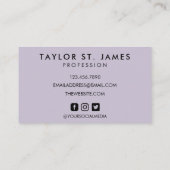 Paarse Geode Crystal Modern Visitekaartje (Achterkant)