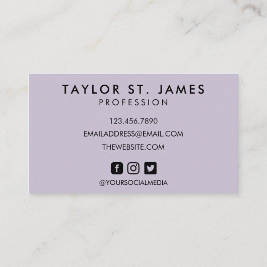 Paarse Geode Crystal Modern Visitekaartje (Achterkant)