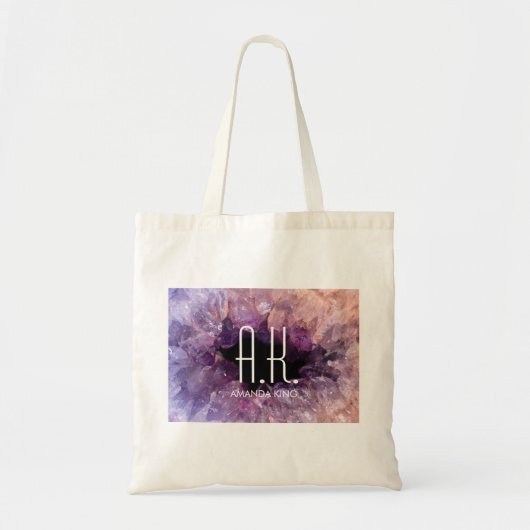 Paarse Geode Crystal Tote Bag (Voorkant)