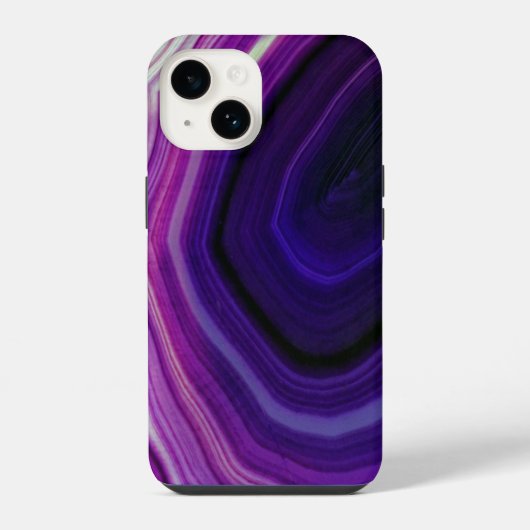 Paarse Geode met Werveling iPhone Hoesje (Achterkant)
