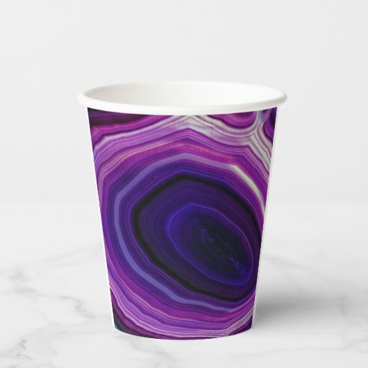 Paarse Geode met Werveling Papieren Bekers (Voorkant)